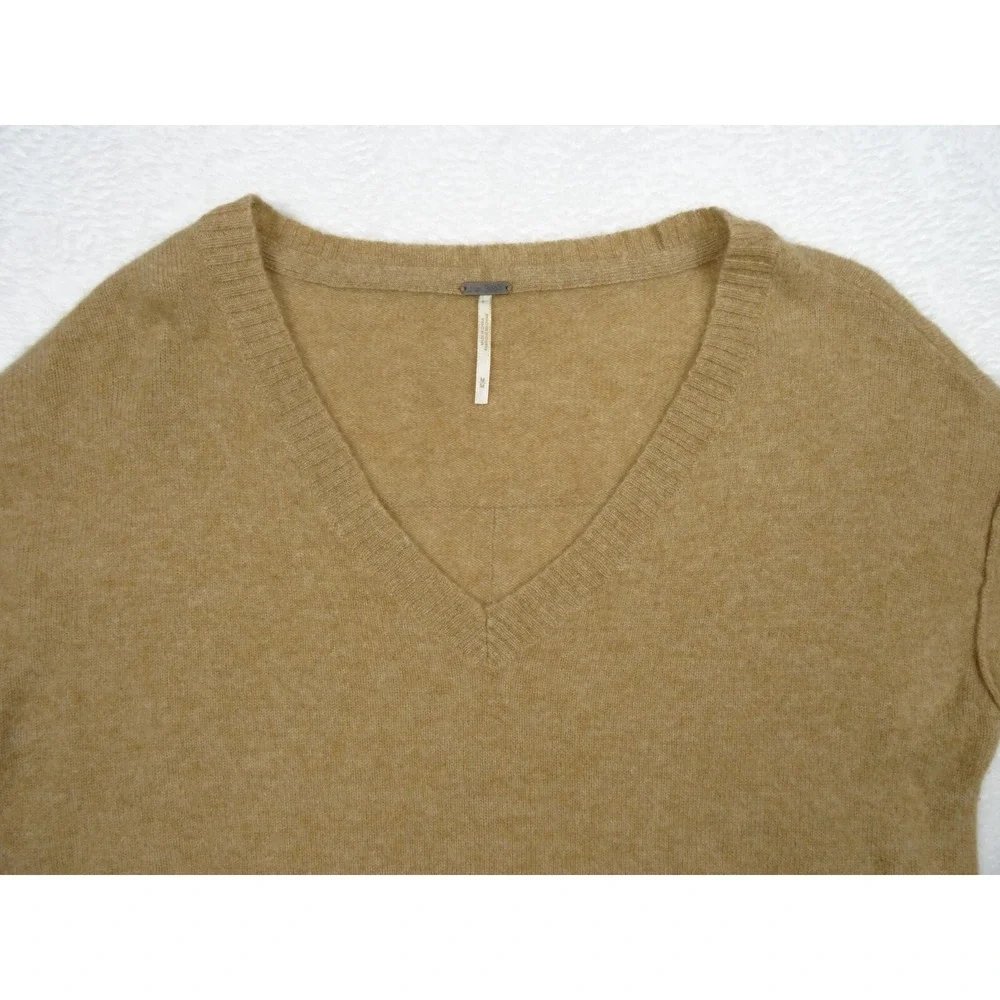 Free People Sweater Womens Size Medium Brown‎ Pullover 100% Cashmere Long Sleeve